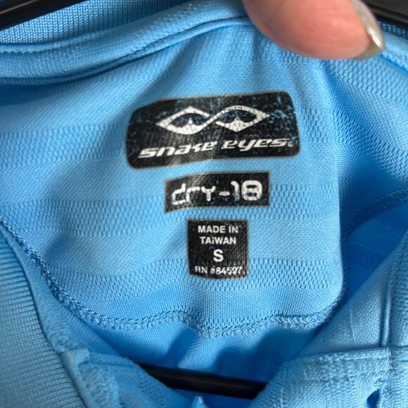 Snake Eyes Blue Striped Polo Shirt dry-18 S - Picture 5 of 5